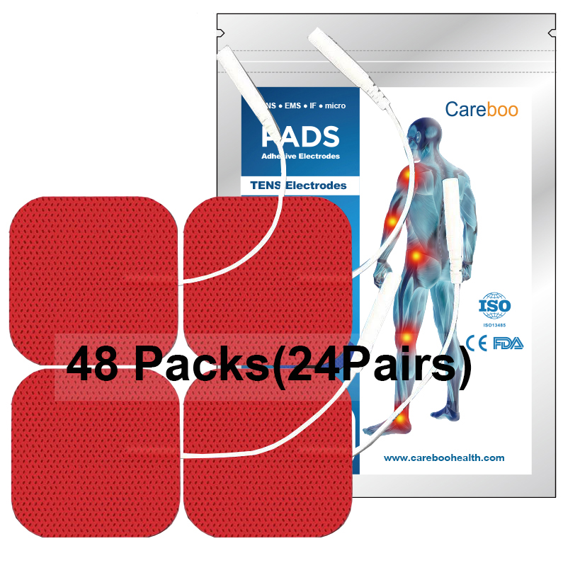 TENS Unit Replacement Pads, 48 PCS Premium Thickened Reusable Self-Adhesive Electrode Pads for EMS Muscle Stimulator Massager, 2