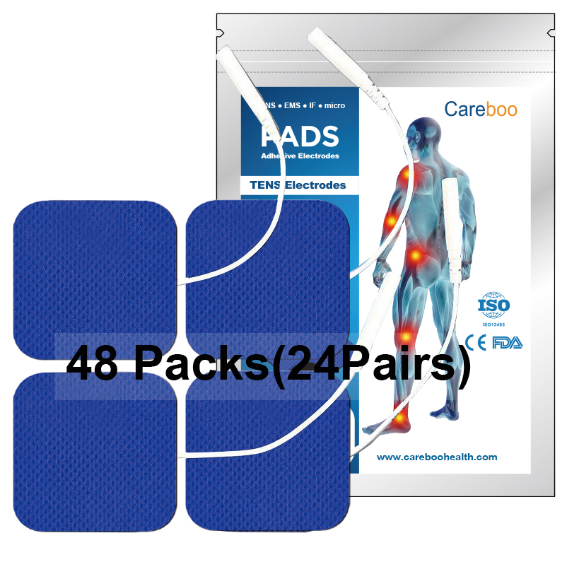 TENS Unit Replacement Pads, 48 PCS Premium Thickened Reusable Self-Adhesive Electrode Pads for EMS Muscle Stimulator Massager, 2