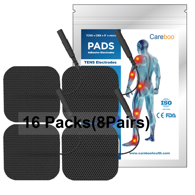 TENS Unit Replacement Pads, 16PCS Premium Thickened Reusable Self-Adhesive Electrode Pads for EMS Muscle Stimulator Massager, 2