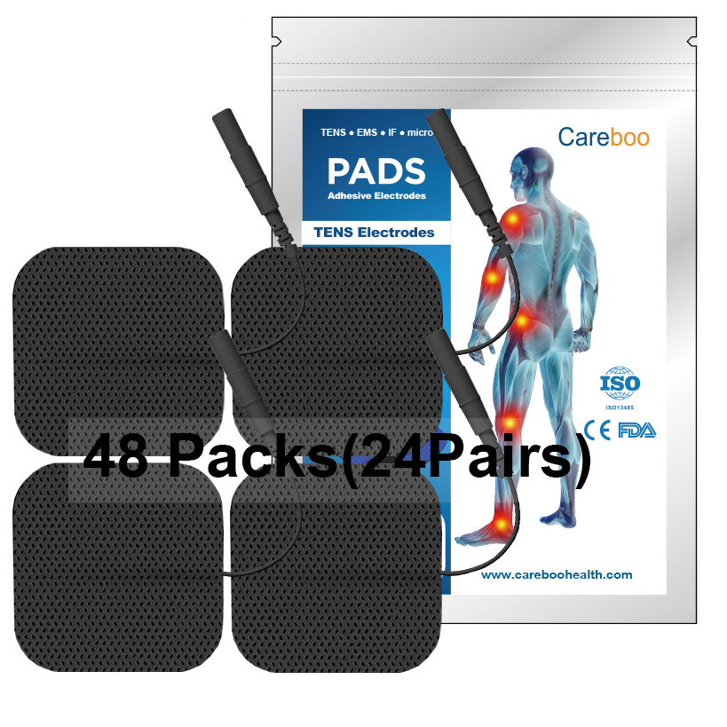 TENS Unit Replacement Pads, 48 PCS Premium Thickened Reusable Self-Adhesive Electrode Pads for EMS Muscle Stimulator Massager, 2