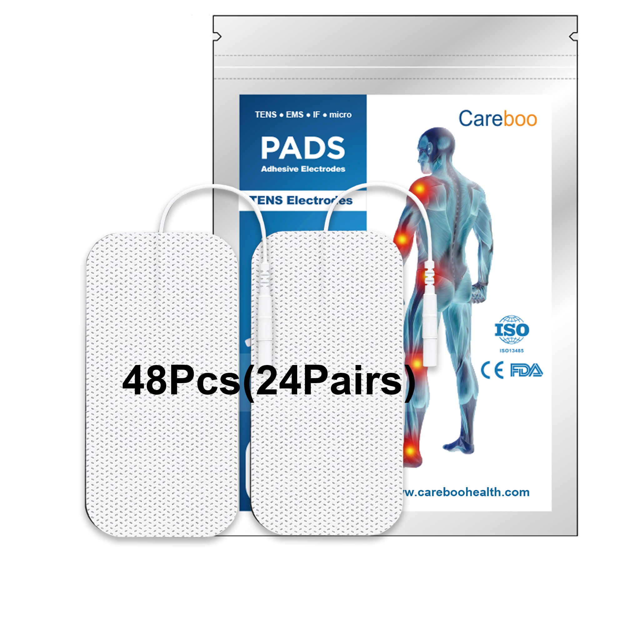 TENS Unit Replacement Pads, 16PCS Premium Thickened Reusable Self-Adhesive Electrode Pads for EMS Muscle Stimulator Massager, 2