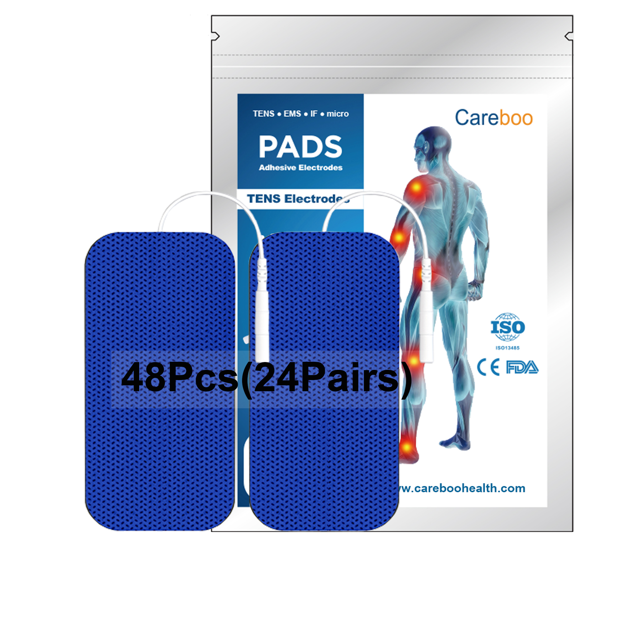 TENS Unit Replacement Pads, 16PCS Premium Thickened Reusable Self-Adhesive Electrode Pads for EMS Muscle Stimulator Massager, 2