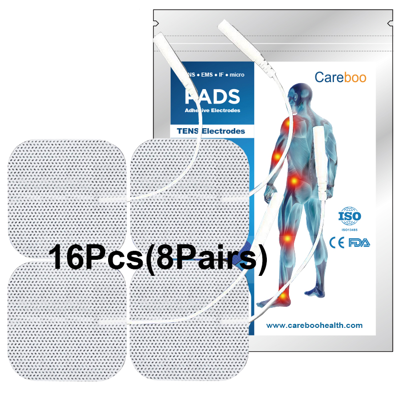 TENS Unit Replacement Pads, 16PCS Premium Thickened Reusable Self-Adhesive Electrode Pads for EMS Muscle Stimulator Massager, 2