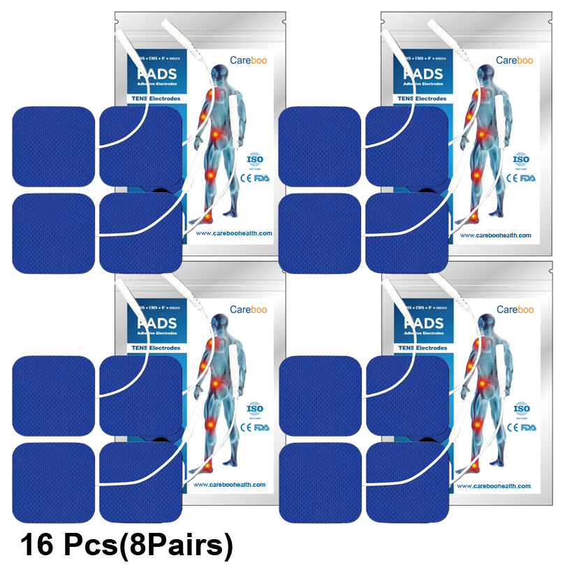TENS Unit Replacement Pads, 16PCS Premium Thickened Reusable Self-Adhesive Electrode Pads for EMS Muscle Stimulator Massager, 2