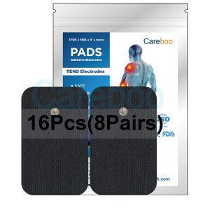 Snap electrode tens pads (with snap design) connect to tens machine electrodes quickly. For upper back pain, place pads on the upper back. They’re sturdy, not easy to fall off. Replace with Replacement Pads; compatible with most TENS machines