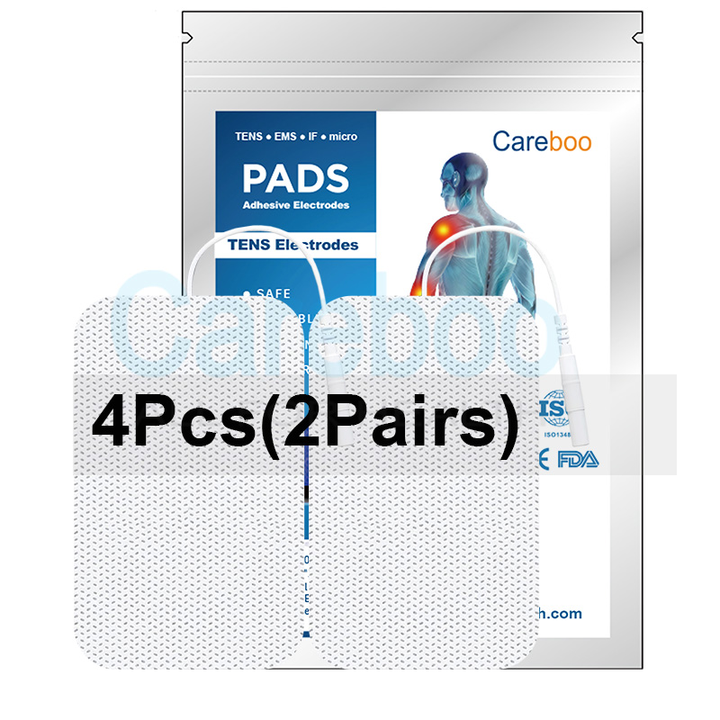 TENS Unit Replacement Pads, TENS Pads,3.15″x5.12″ (8x130cm) Rectangle 2.0mm pin Rectangle TENS Electrodes- 4 Pcs,five colors to choose