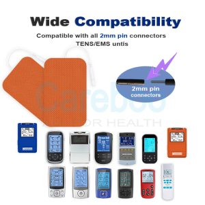 Careboo pads with self adhesive electrodes fit shoulder tens unit placement. Stick them on trapezius muscles (near shoulders) and connect to tens machine electrodes. They’re thin enough to hide under clothes, relieving shoulder pain anytime. Replace with Replacement Pads when sticky