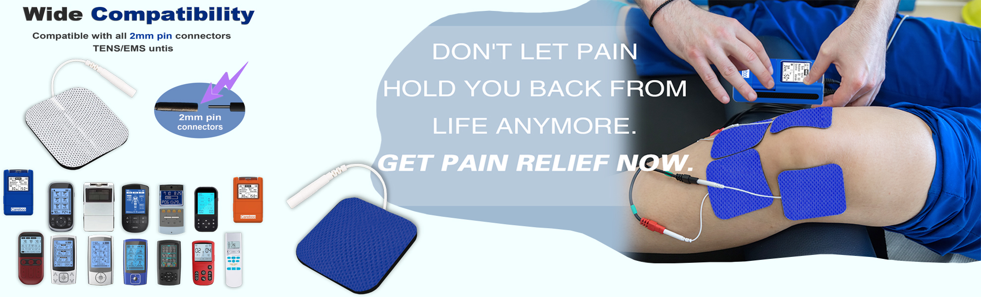 These medical electrodes are FDA Cleared and individually packaged—perfect for hygienic storage and on-the-go use. With proper care and maintenance, each pad can be reused over 100 times. The individual packaging also helps preserve the pad’s adhesiveness and durability.
