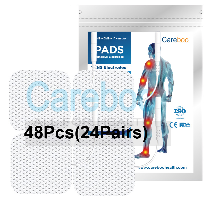 TENS Unit Replacement Pads, TENS Pads,1.5″x1.5″ (4x4cm)Square TENS Electrodes- 48Pcs,five colors to choose