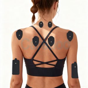 Careboo pad placement for glutes uses tens machine pads with ems electrode. Place pads on gluteus maximus. Turn on tens machine ems—it activates glute muscles, improving muscle tone. The pads are waterproof, easy to clean after use