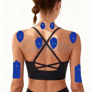 Careboo pad placement for glutes uses tens machine pads with ems electrode. Place pads on gluteus maximus. Turn on tens machine ems—it activates glute muscles, improving muscle tone. The pads are waterproof, easy to clean after use