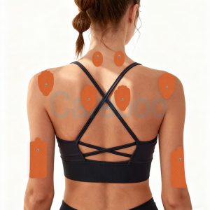 Careboo pad placement for glutes uses tens machine pads with ems electrode. Place pads on gluteus maximus. Turn on tens machine ems—it activates glute muscles, improving muscle tone. The pads are waterproof, easy to clean after use